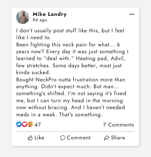 Review from Mikey about NeckPro